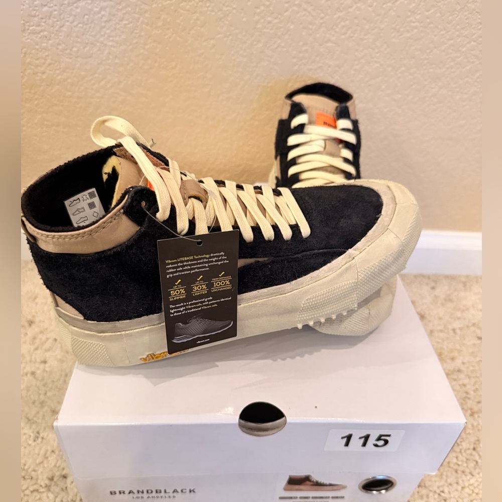 Brandblack Black and Cream High-Top Women's Sneakers
